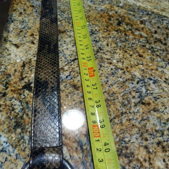 Via Spiga Women's Snake Print Leather Belt Size M-XL Adjustable Belt Buckle - Picture 6 of 16